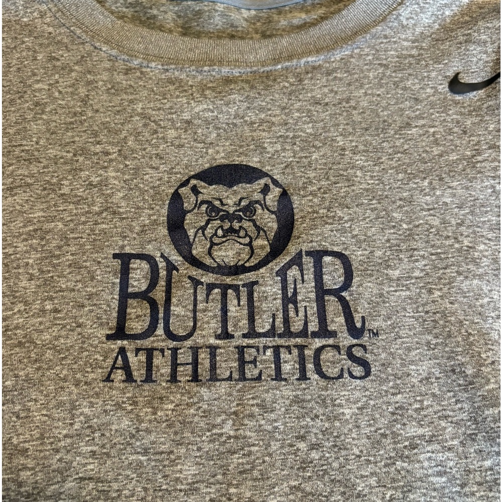 Butler Bulldogs Nike Shirt M Dri Fit short Sleeve Gray/Bl Athletic Swoo…